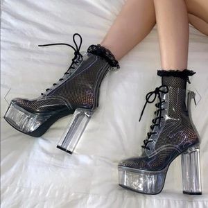 Shibuya Crossing Clear Heel Boots - 7 [BNIB]